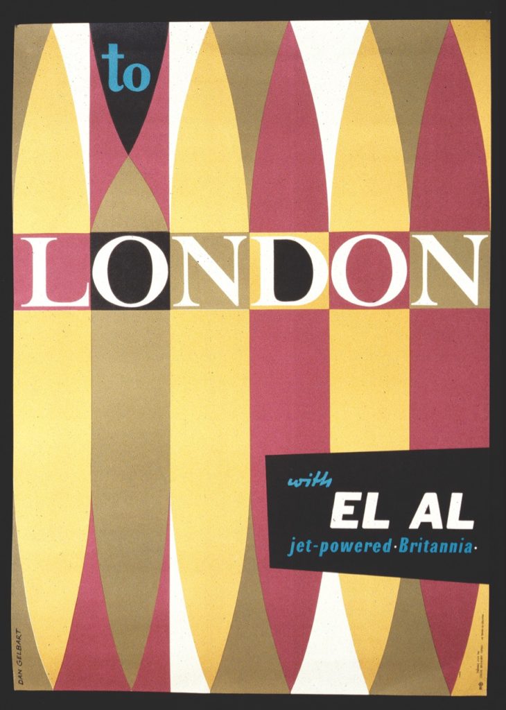 EL AL Destination Poster 'London' by Dan Gelbert, about 1958. (David Tartakover collection)