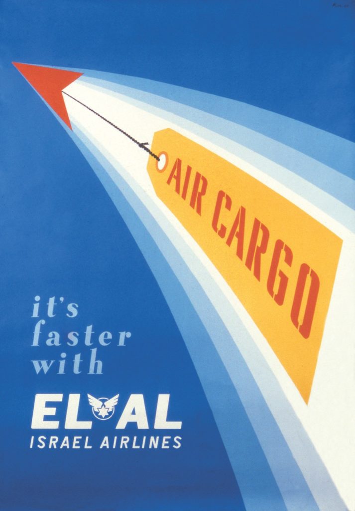EL AL air cargo poster by Paul Kor, 1958. (David Tartakover collection)